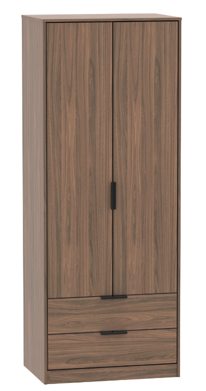 Harbin Contract 2 Door 2 Drawer Wardrobe Walnut