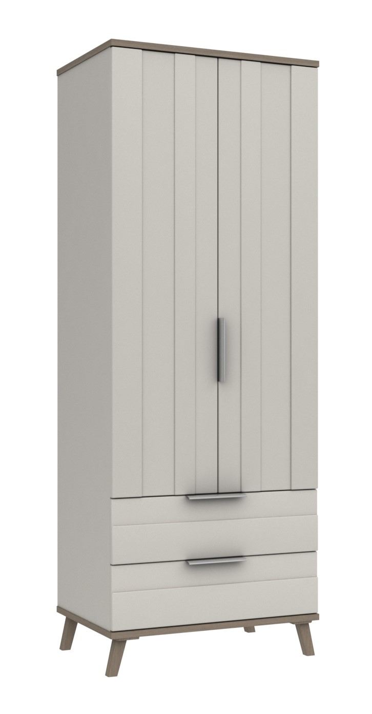 Lana 2 Door 2 Drawer Wardrobe Ivory