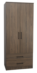 Sterling 2 Door 2 Drawer Wardrobe walnut