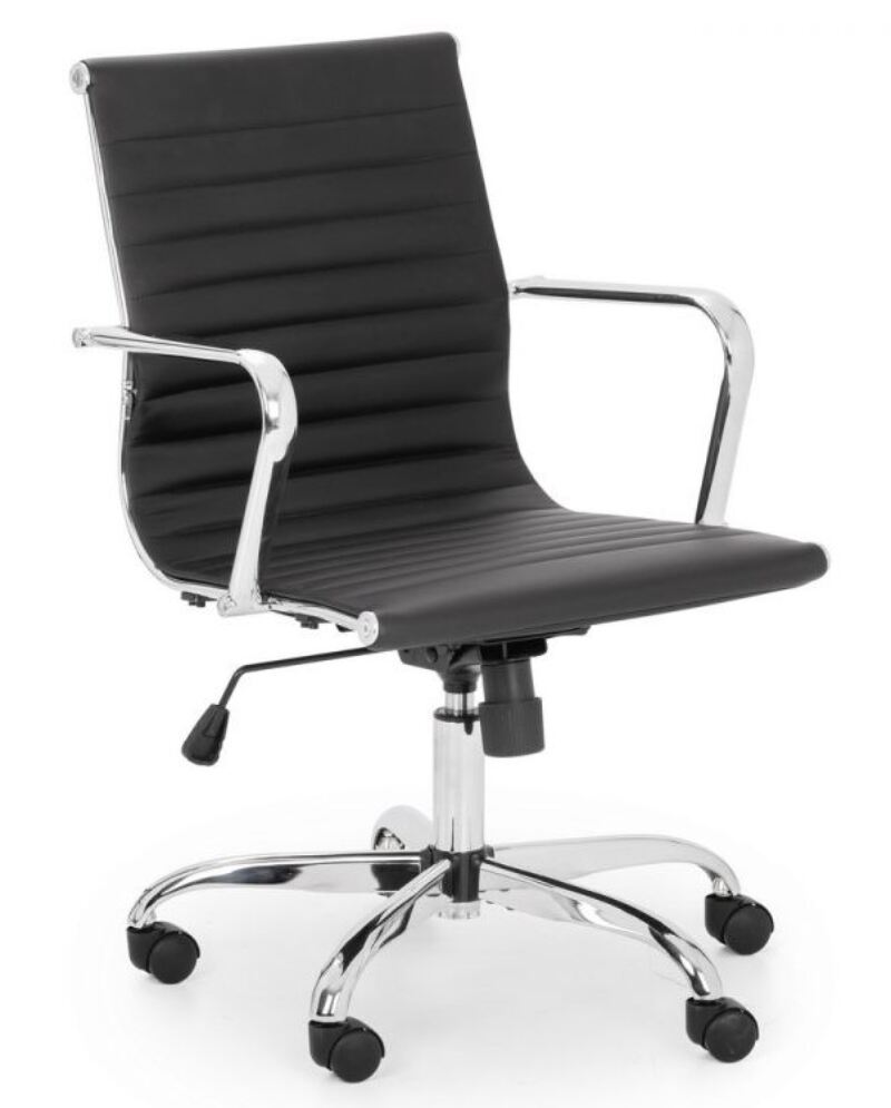 Georgia Desk Chair Black & Chrome