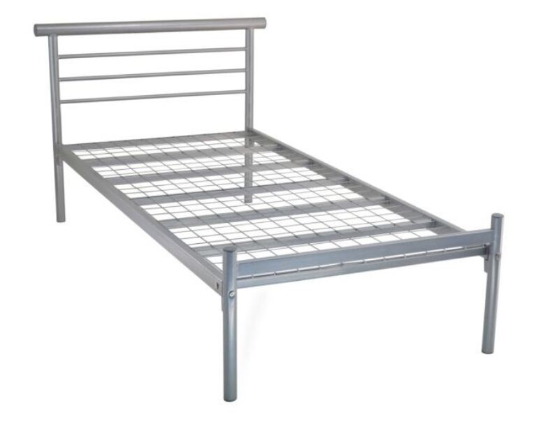 Contract Single Bed Frame Silver - One Size