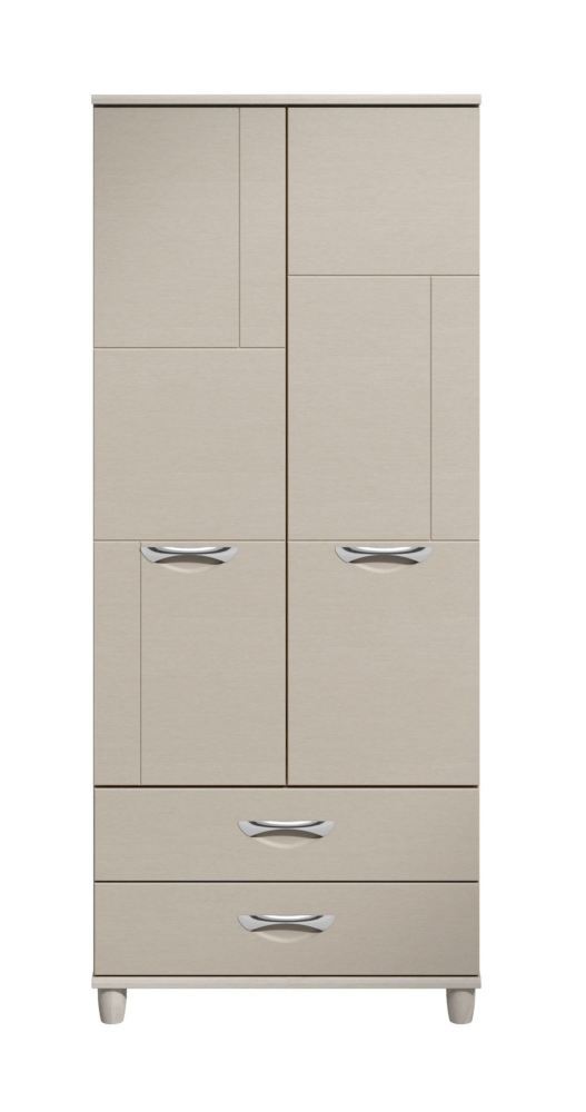 Monza 2 Door 2 Drawer Wardrobe Elm Cross Grain 