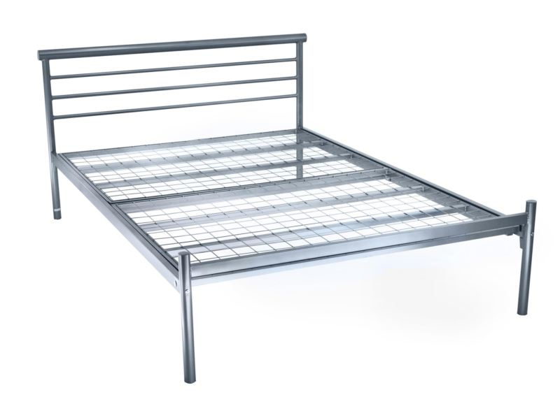 Contract Double Bed Frame Silver - One Size