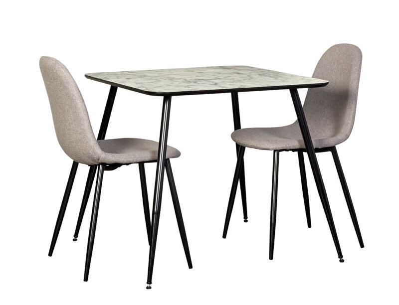 Detroit 2 Seat Dining Set White Marble