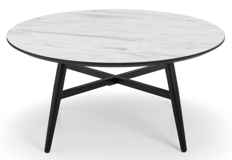 Fearne Coffee Table White Marble and Black