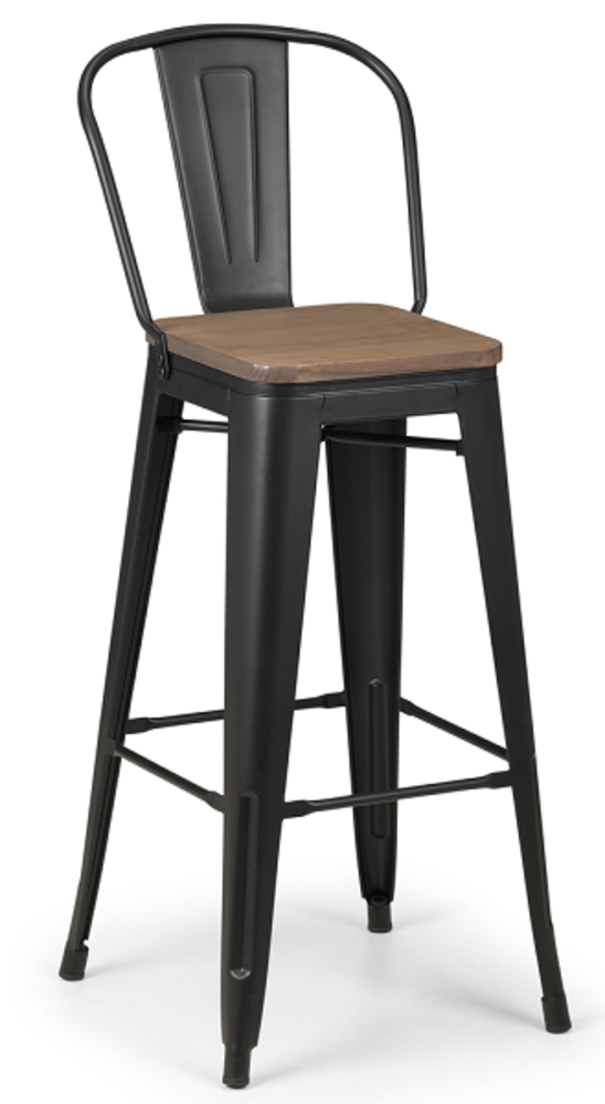 New York Contract Bar Stool With Back walnut/black