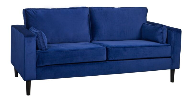 Howard 3 Seat Sofa Blue Velvet