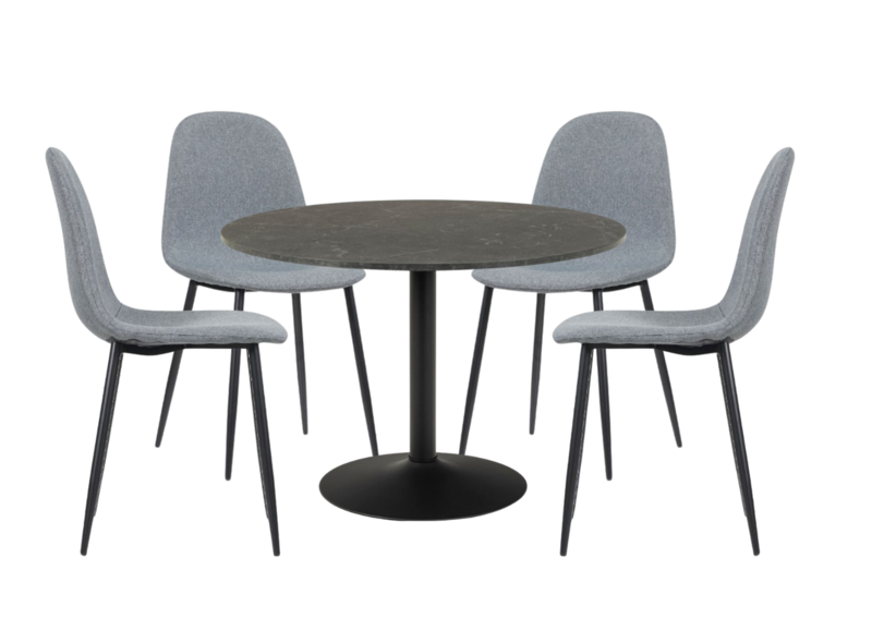 Lyra 4 Seat Dining Set Black