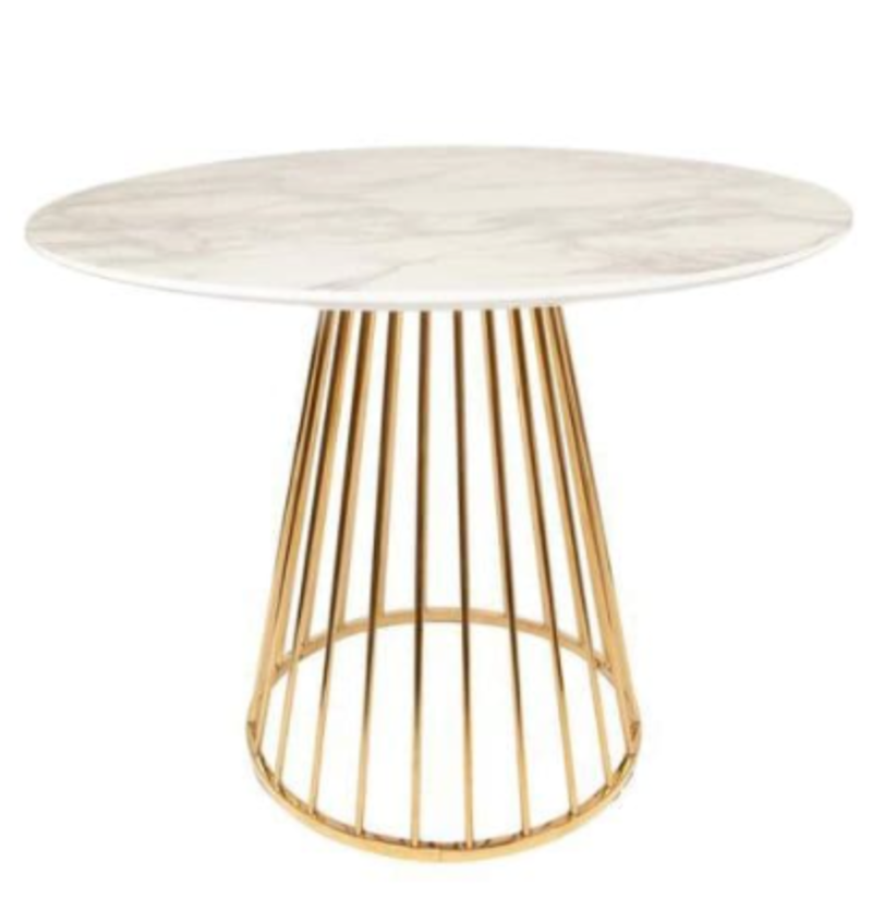 Liverpool 4 Seat Dining Table 4 Seat White/Gold