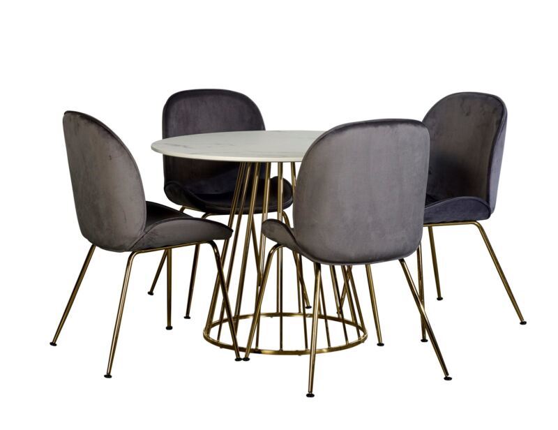 Liverpool 4 Seat Dining Set Grey