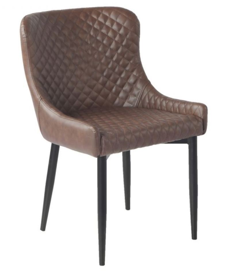 Lexy Dining Chair Brown Faux Leather