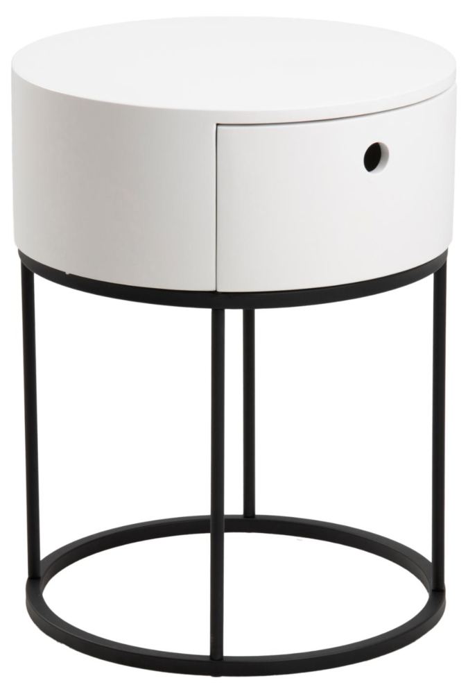 Paige Bedside Table White