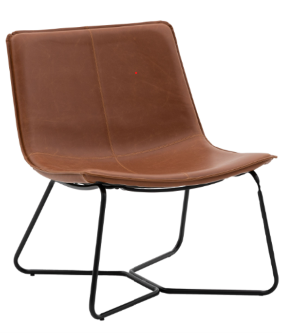 Holly Feature Chair Brown Faux Leather