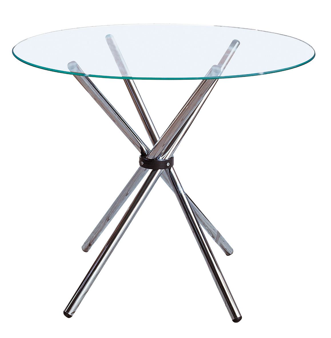 Casa 4 Seat Dining Table Clear Glass & Chrome