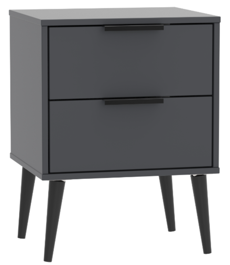 Harbin Contract 2 Drawer Bedside Grey
