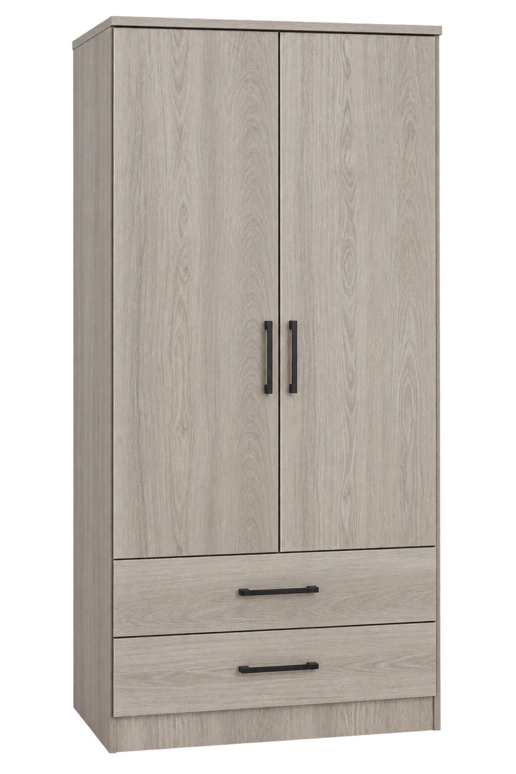 Sterling 2 Door 2 Drawer Wardrobe Grey Oak