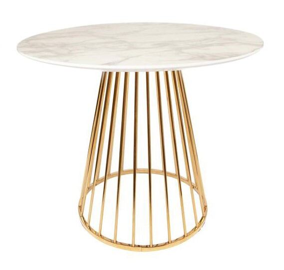Liverpool 2 Seat Dining Table White / Gold
