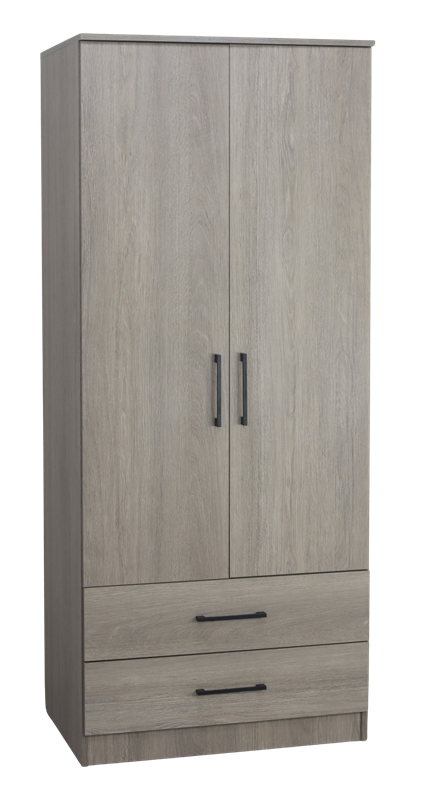 Sterling 2 Door 2 Drawer Wardrobe Grey Oak
