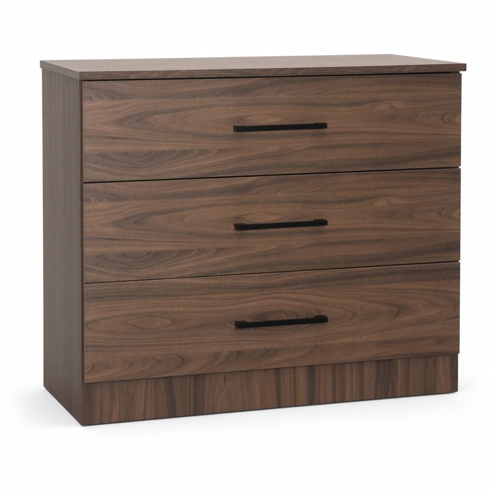 Sterling 3 Drawer Chest Walnut