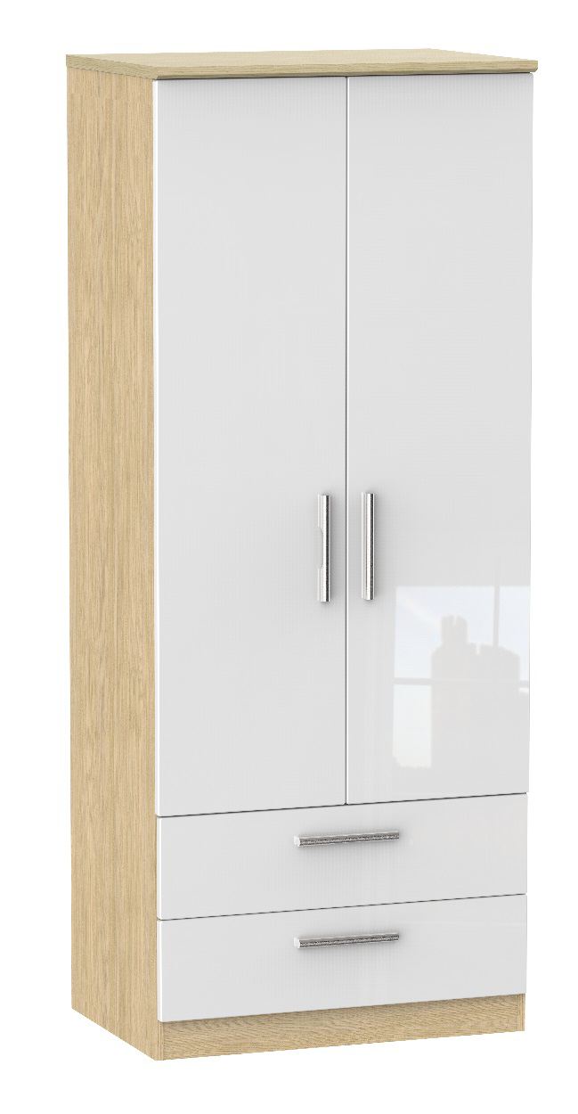 Rural 2 Door 2 Drawer Wardrobe White
